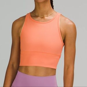 Lululemon Power Pivot Tank Top Ribbed, Size 6, color is Golden Apricot